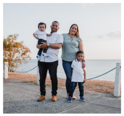 Family by the water