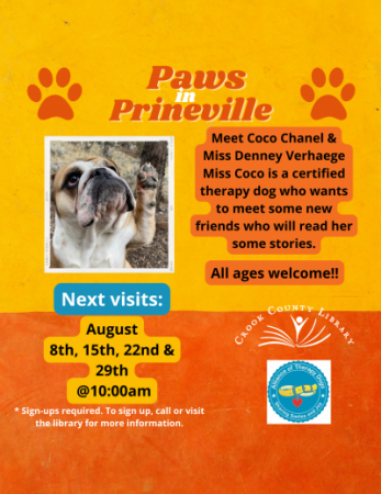 Paws in Prineville: Read to a Dog