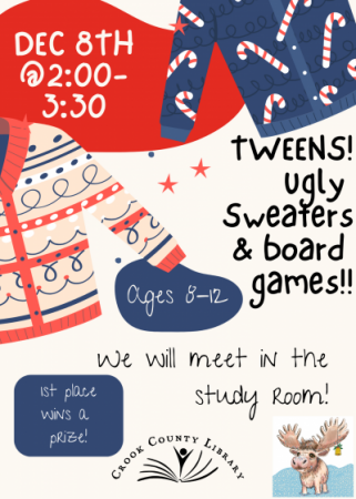 Tween Program: Ugly Sweaters & Board Games