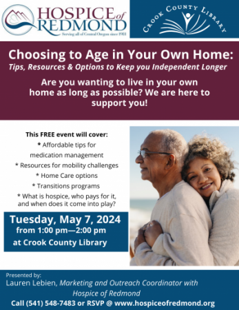 Adult Program: Hospice: Aging in your own home