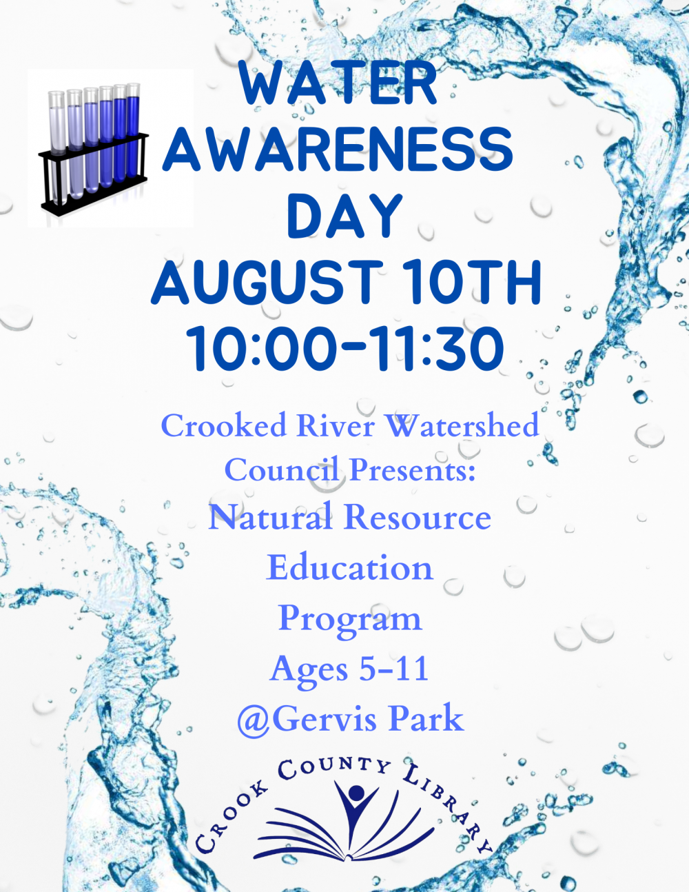 Children's Program Water Awareness Day Crook County Oregon